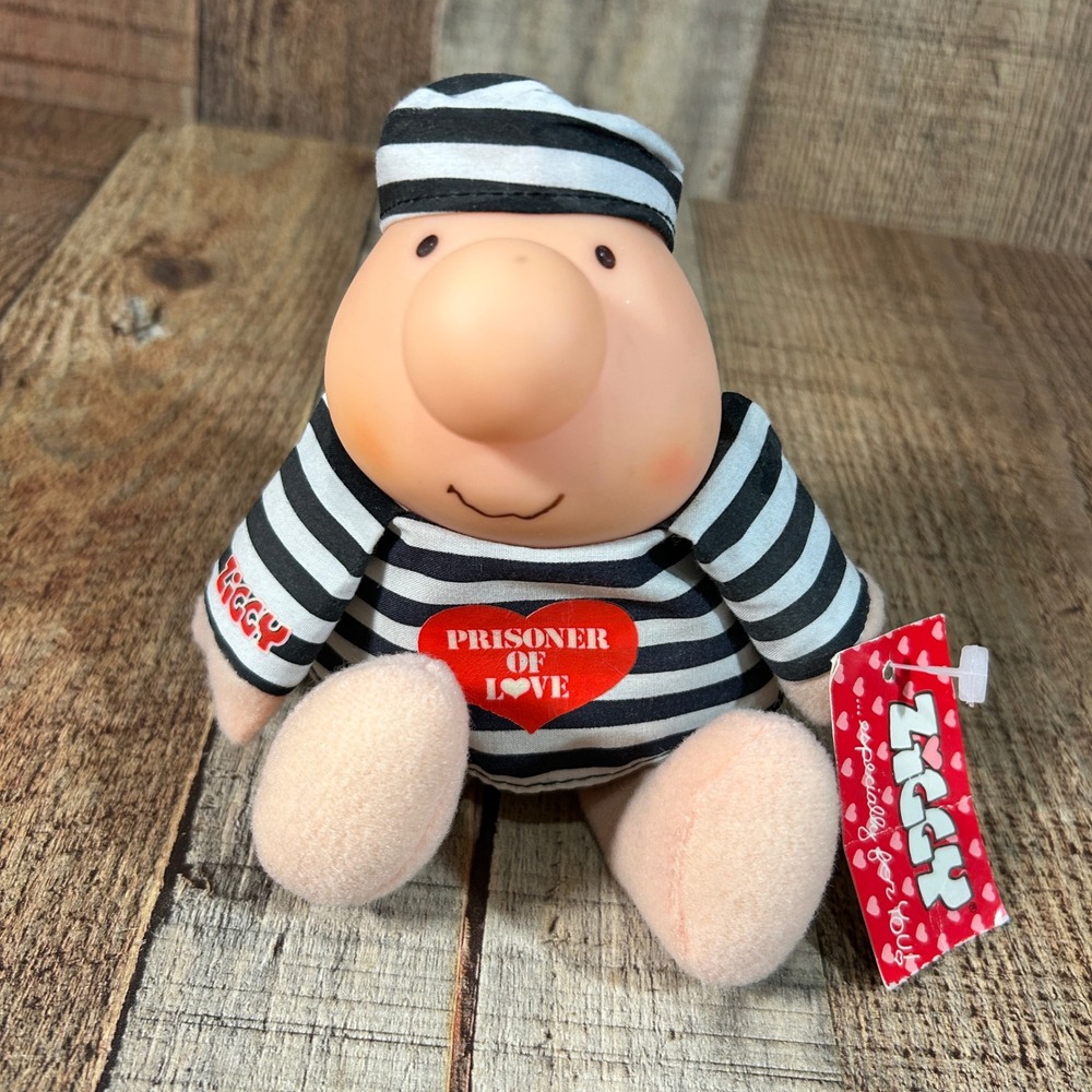 Vintage 1985 Ziggy Prisoner of Love Plush Doll American Greetings Tom Wilson Tag